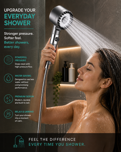 3 Mode High Pressure Shower Head